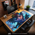 Dabi Mouse Pad, Blue Flames Gaming Desk Mat Padloom