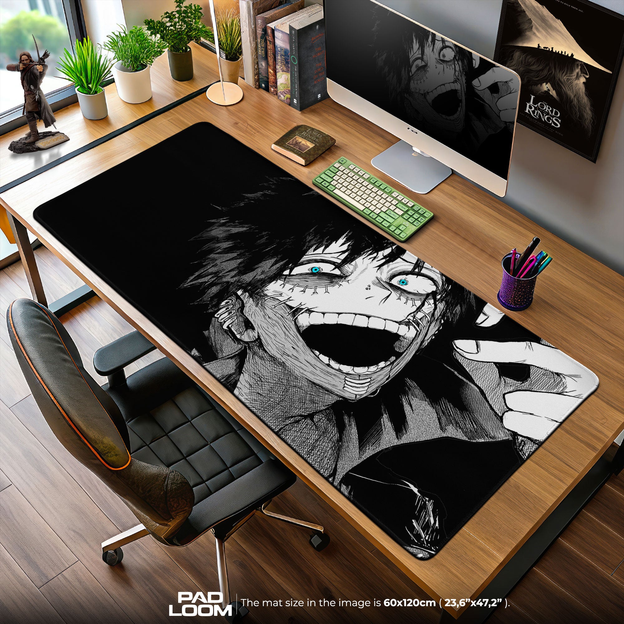 Dabi Sinister Smile Mouse Pad, Anime Gaming Desk Mat