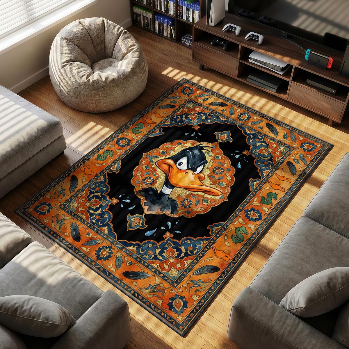 Daffy Duck themed area rug for Classic fans