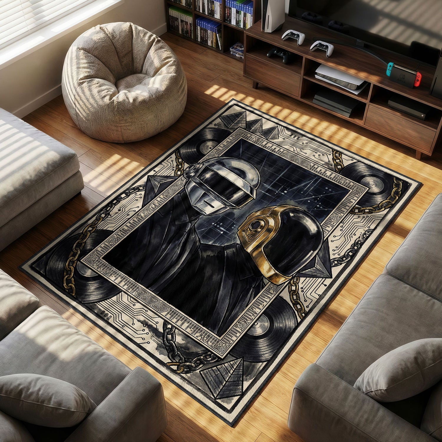 Daft Punk Circuit Tron Legacy Chair rug — main product view