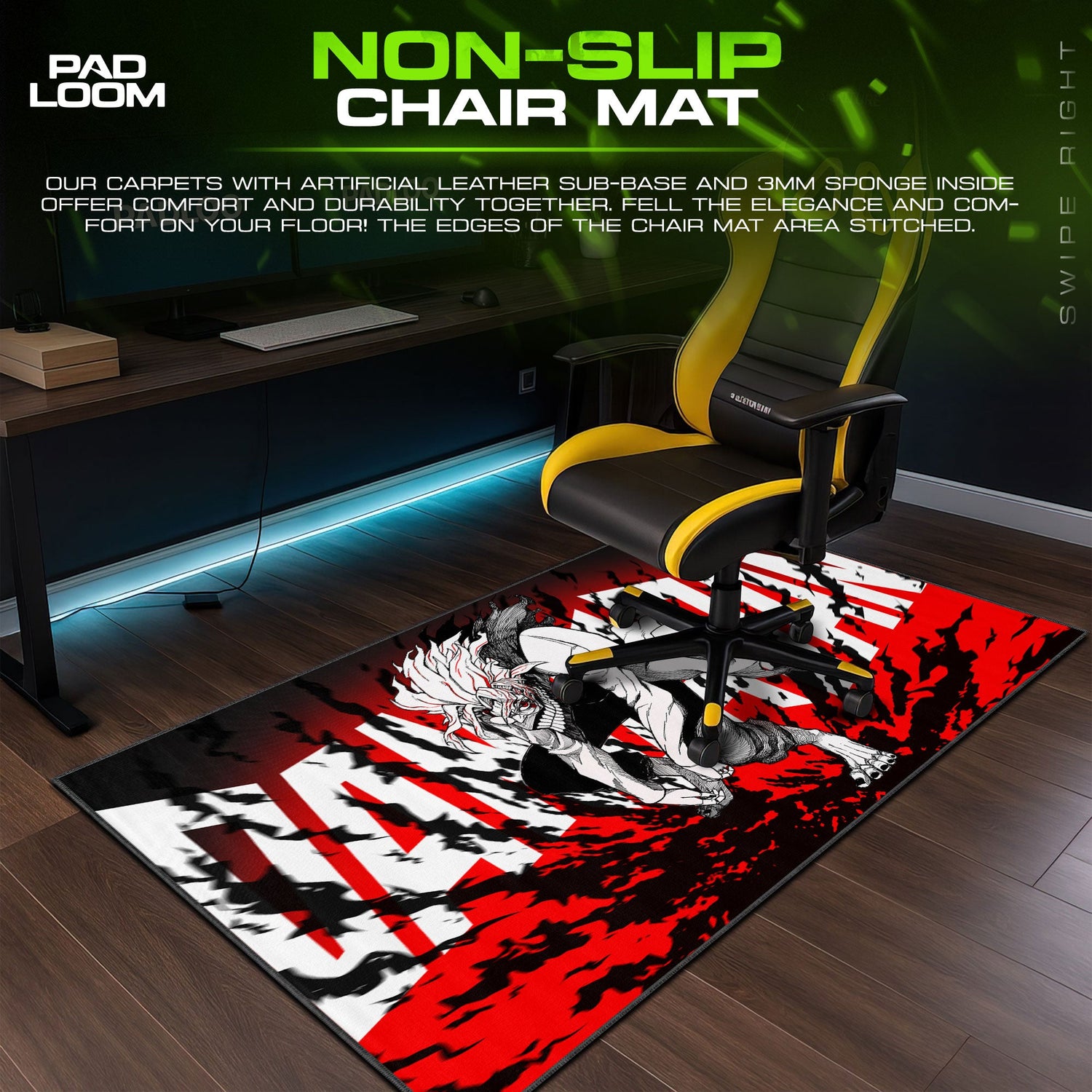 Dandadan Monster Mouse Pad, Manga Art Gaming Desk Mat Padloom