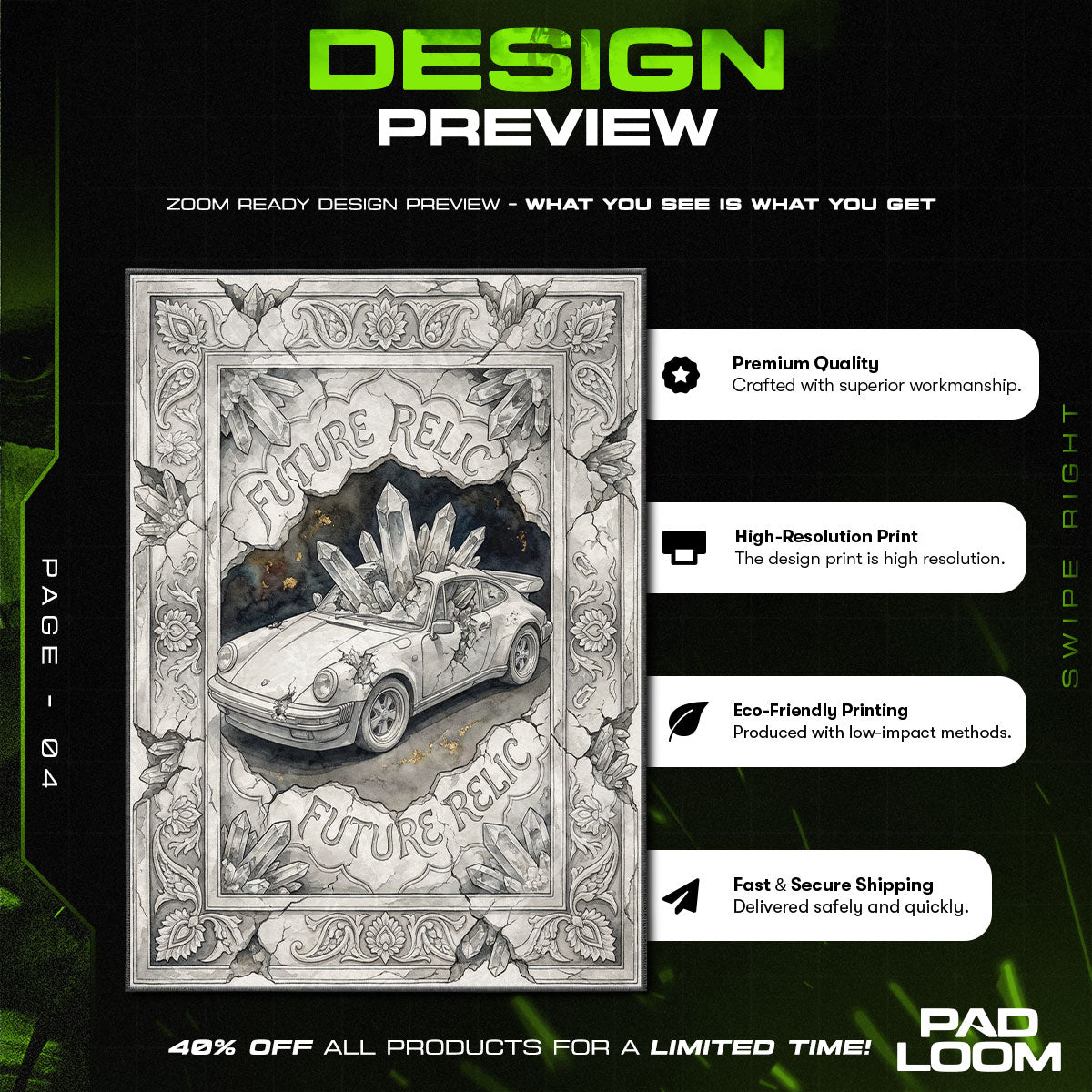 Floor character design printed on rug