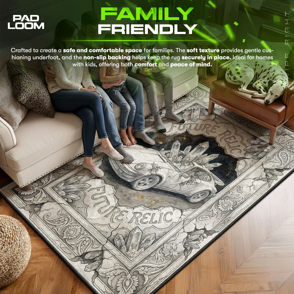 Daniel area rug showing full home decor artwork