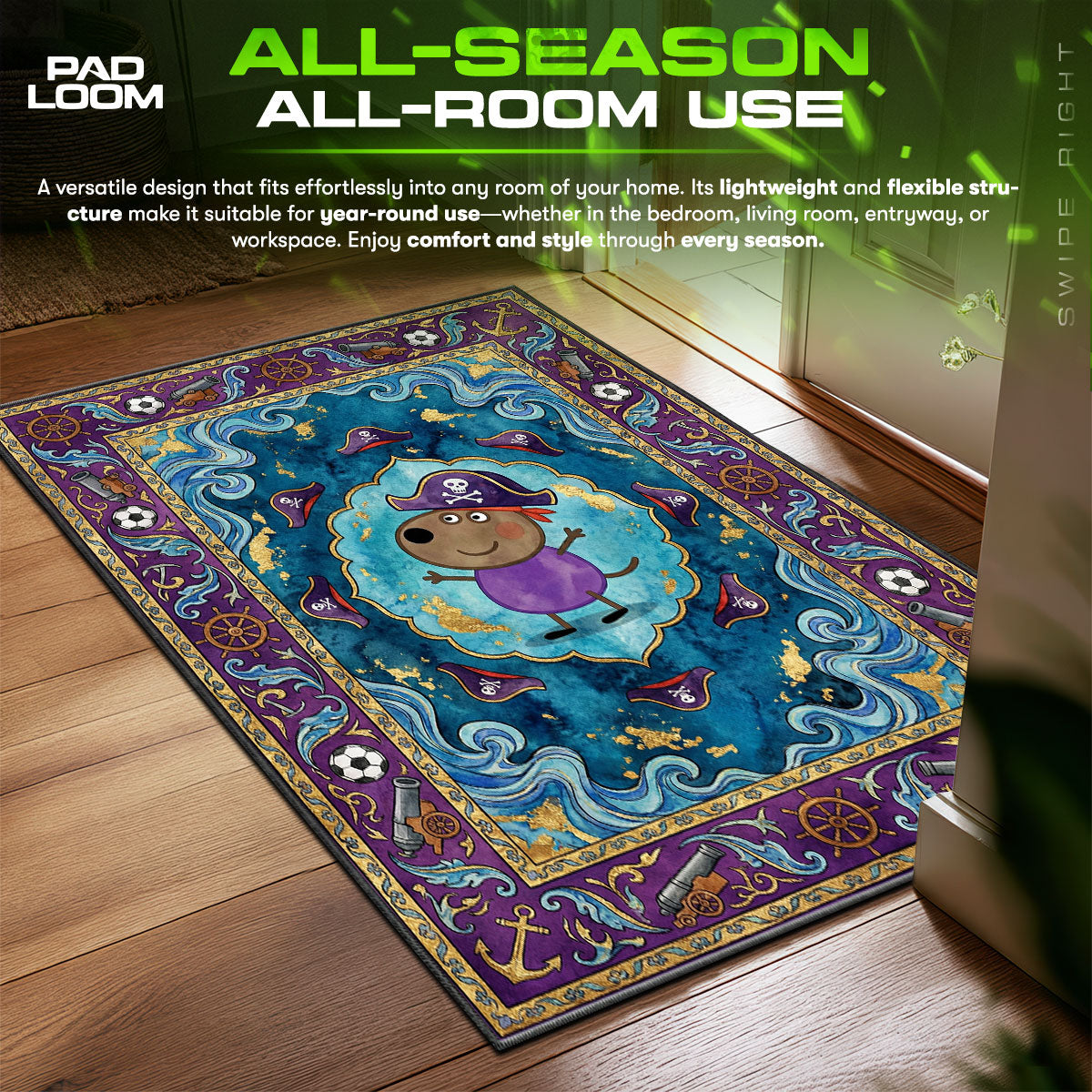 Mr Potato Head Veggie Garden Kids fan rug — premium quality print