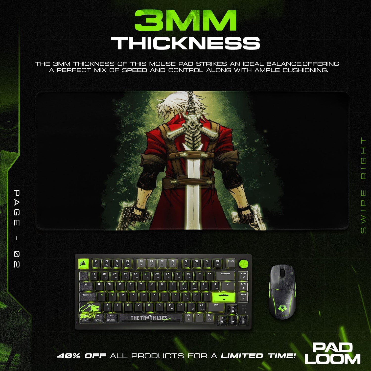 Dante Devil Trigger Mouse Pad, Devil May Cry Gaming Desk Mat Padloom