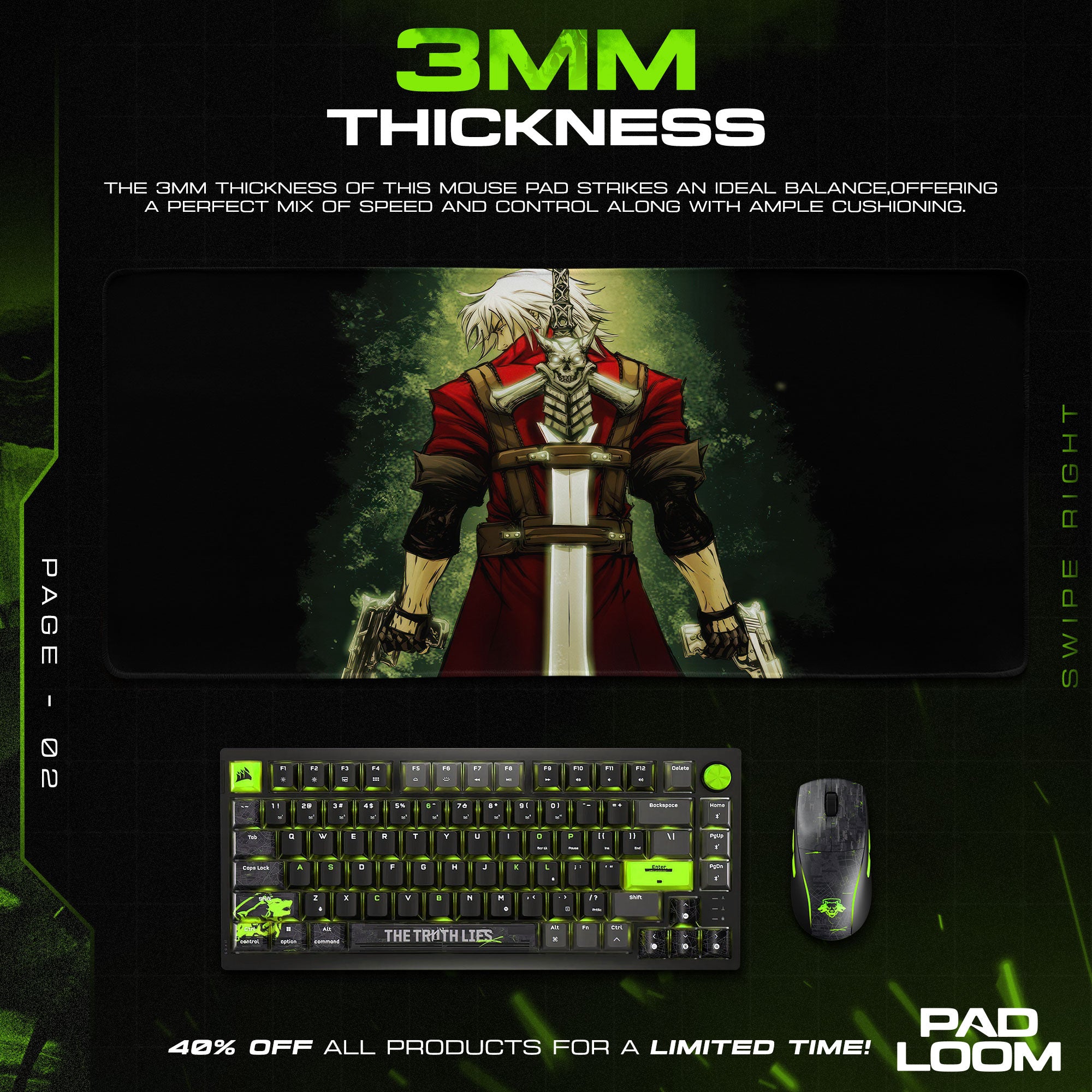Dante Devil Trigger Mouse Pad, Devil May Cry Gaming Desk Mat