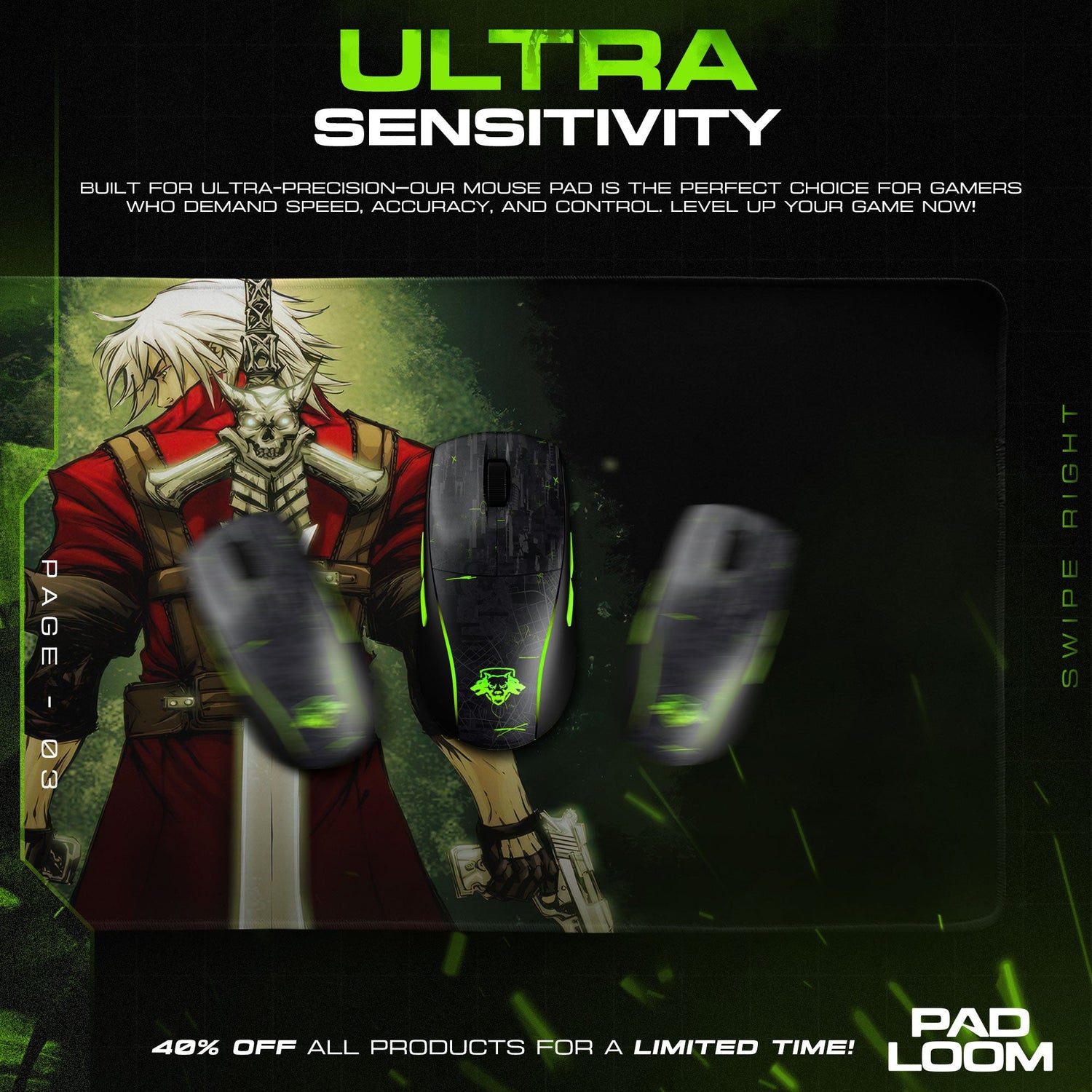 Dante Devil Trigger Mouse Pad, Devil May Cry Gaming Desk Mat Padloom