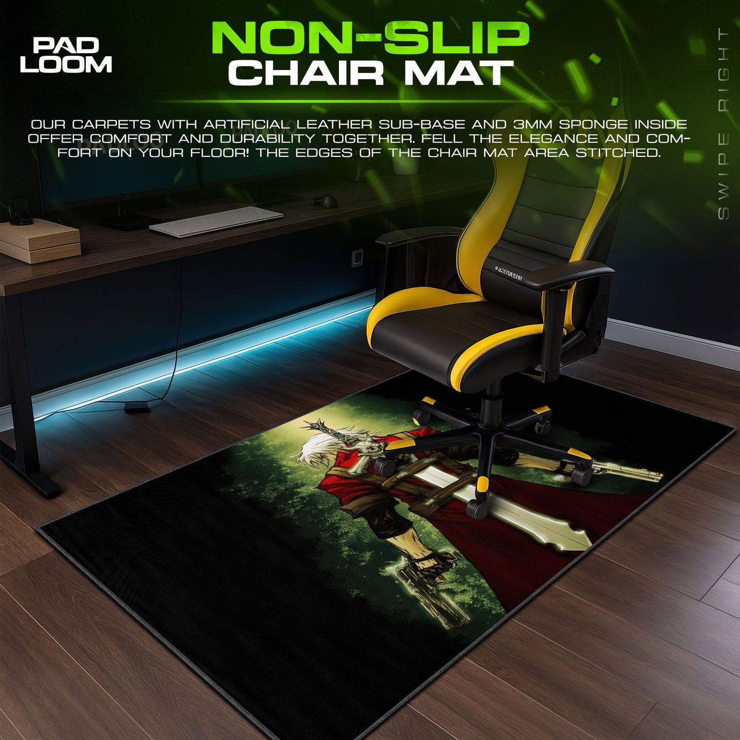 Dante Devil Trigger Mouse Pad, Devil May Cry Gaming Desk Mat Padloom
