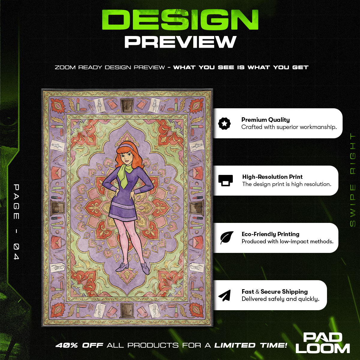 Daphne Blake Scooby Doo Cartoon Area rug — main product view