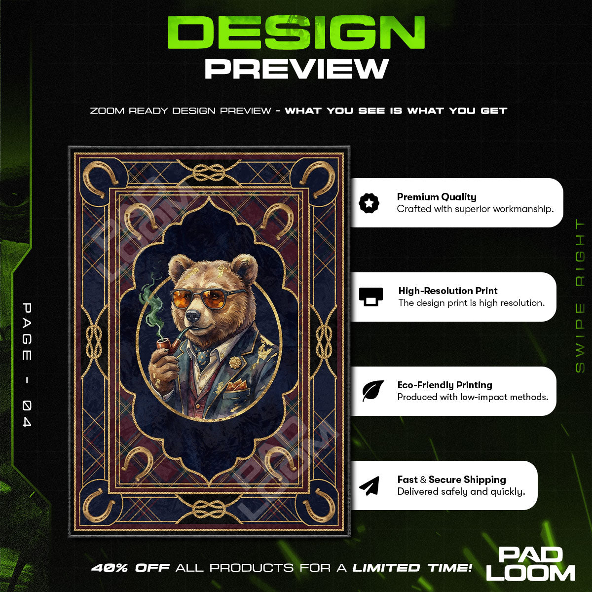 Streetwear character design printed on rug