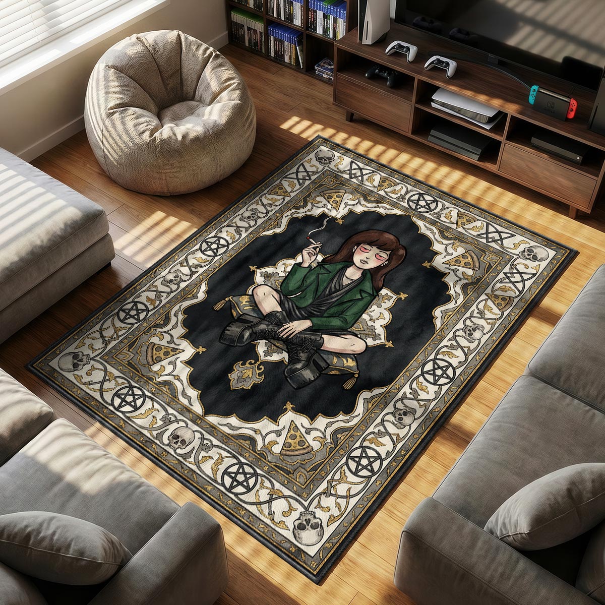 Daria Morgendorffer themed area rug for home decor fans