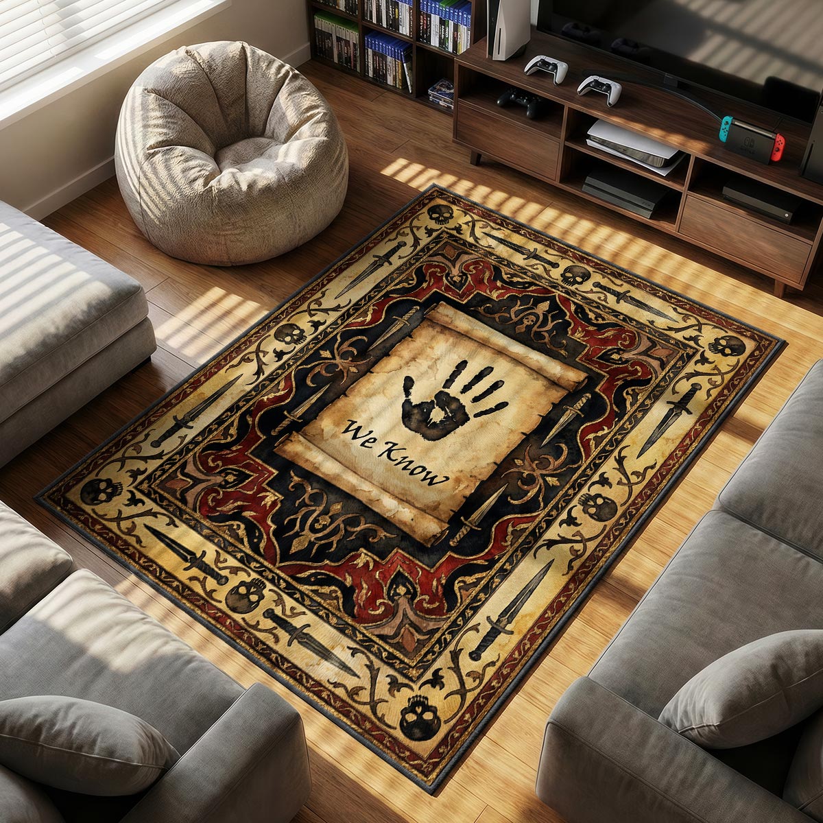 Dark Brotherhood We Know Rug - Skyrim Chair Mat