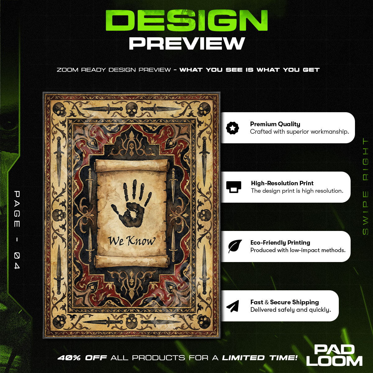 Dark Brotherhood We Know Rug - Skyrim Chair Mat