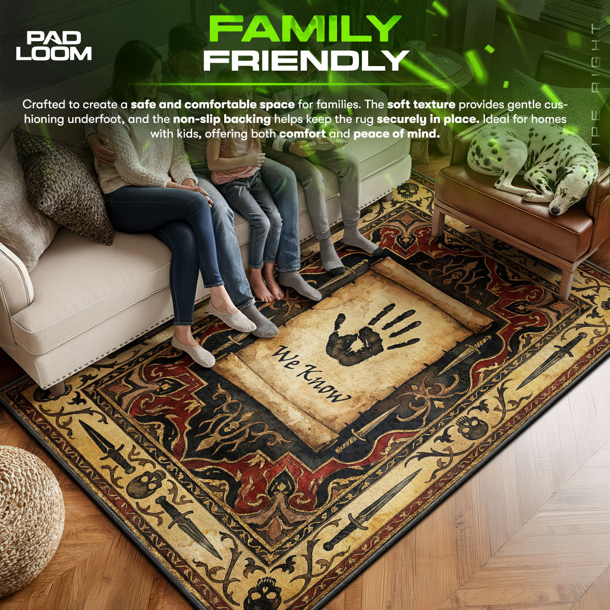 Dark Brotherhood We Know Rug - Skyrim Chair Mat