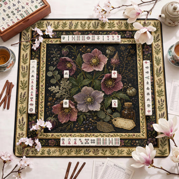 Dark Hellebore Mahjong Mat – neoprene mah jongg table mat