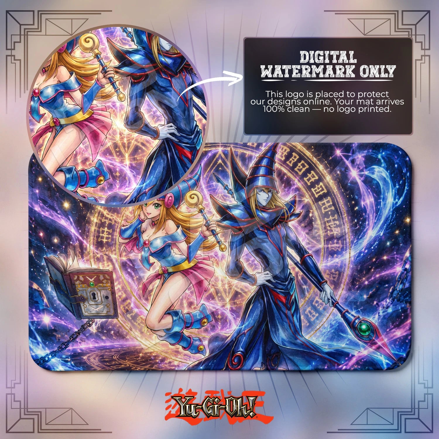 Dark Magician Duo Playmat - Yugioh TCG Mat
