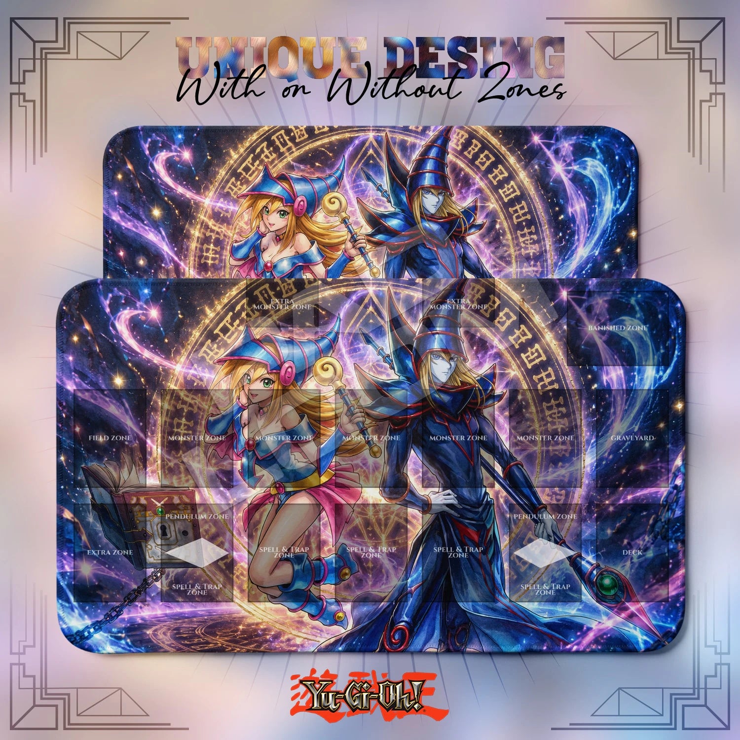 Dark Magician Duo Playmat - Yugioh TCG Mat