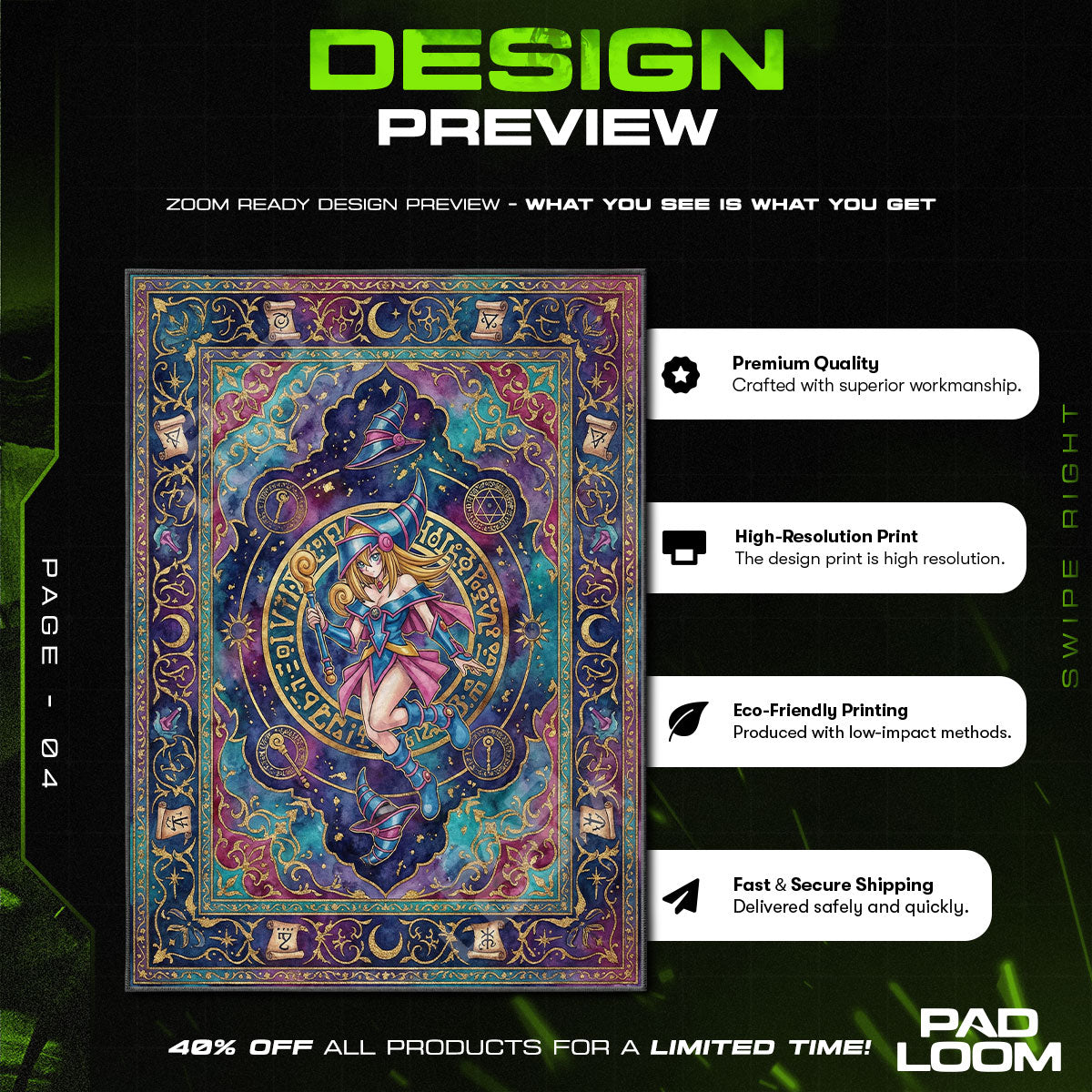 Dunkle Magierin Mädchen Himmlischer Teppich - Yu-Gi-Oh! Stuhlunterlage