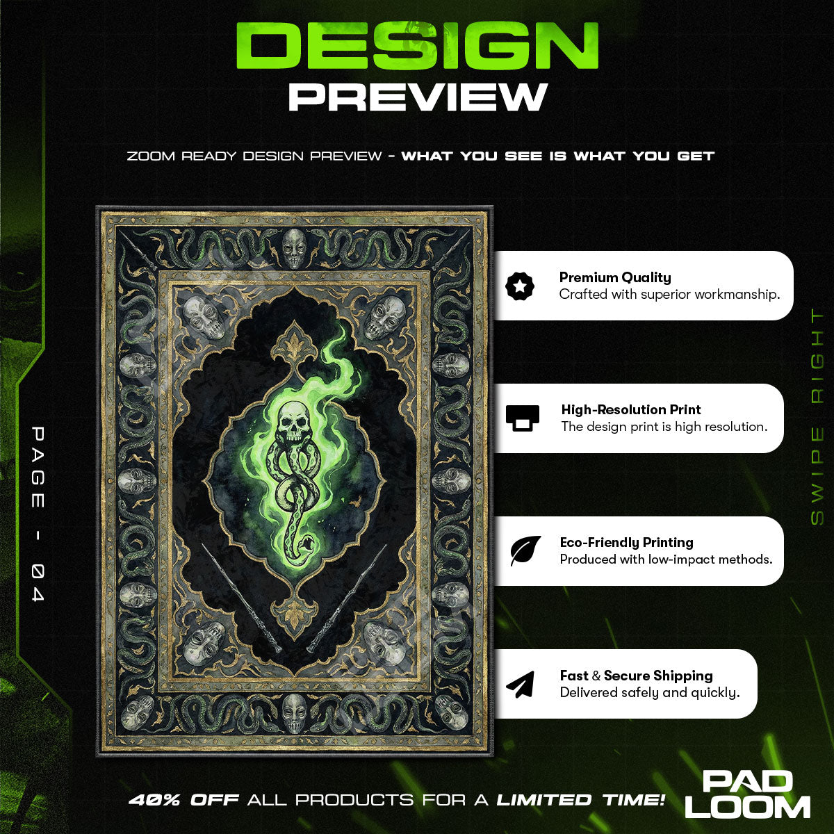Room character design printed on rug
