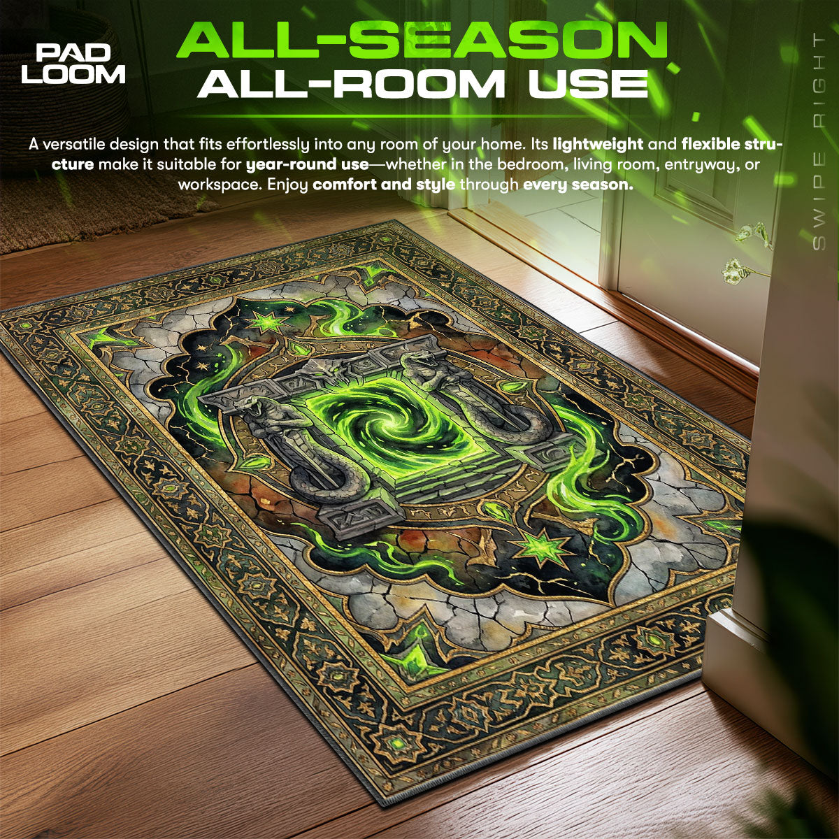 Dark Portal Fel Gate Rug - WoW Chair Mat