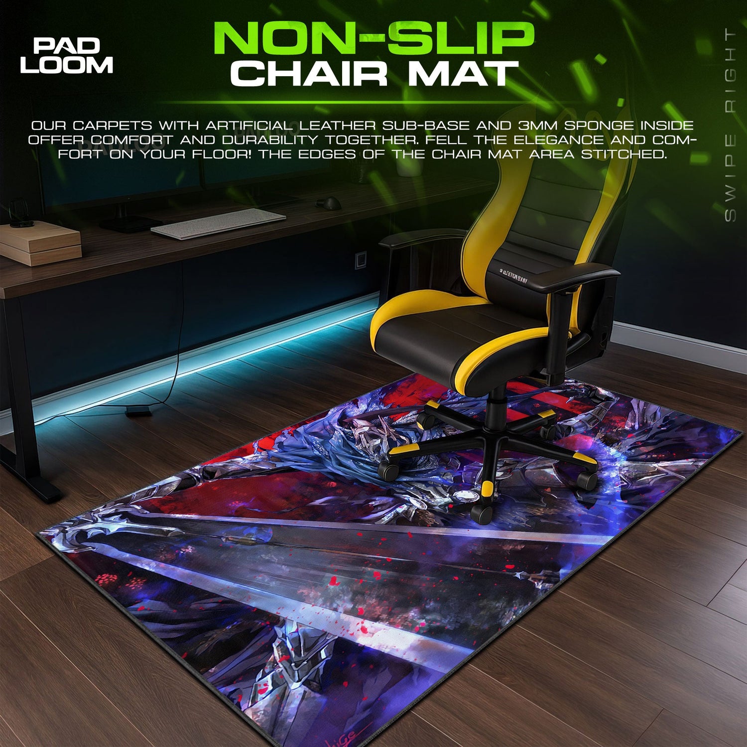 Dark Souls Mouse Pad, Abyss Knight Gamer Desk Mat Padloom