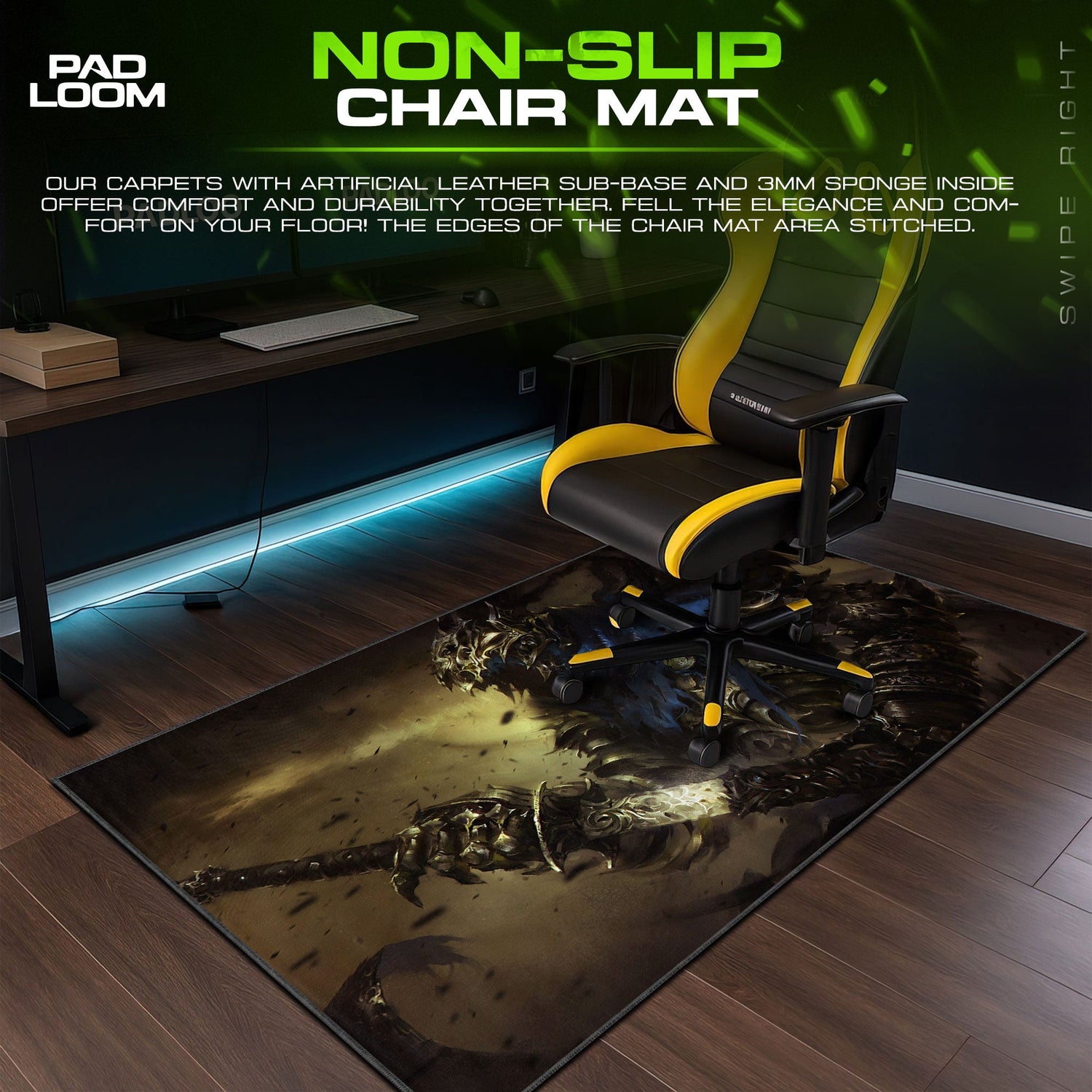 Dark Souls Mouse Pad, Abysswalker Gamer Desk Mat Padloom