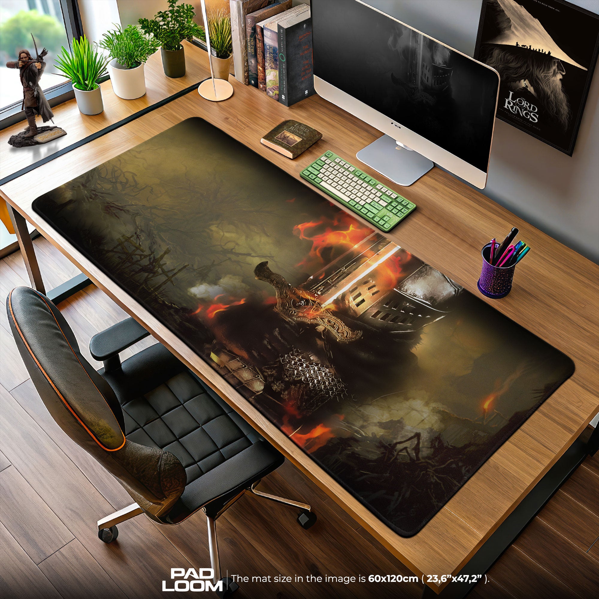 Dark Souls Mouse Pad, Bonfire Knight Gamer Desk Mat