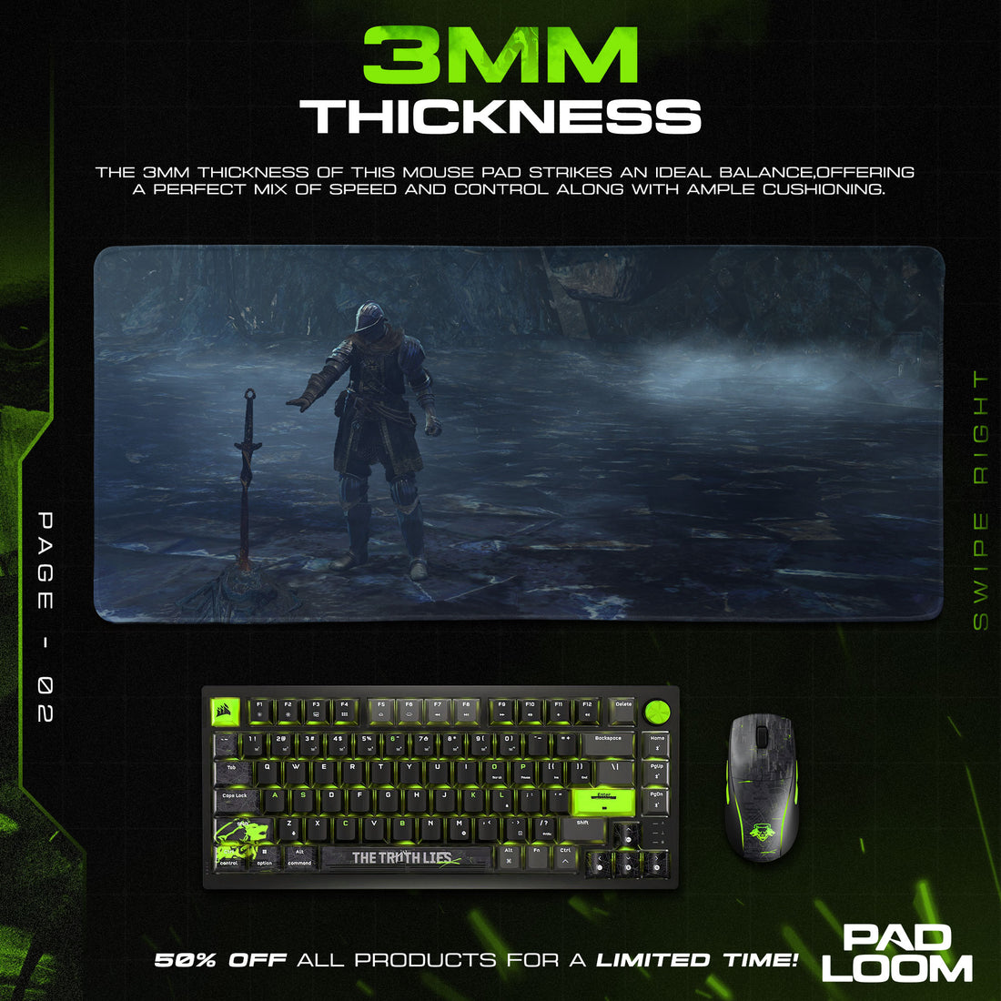 Dark Souls Mouse Pad, Bonfire Knight Gamer Desk Mat