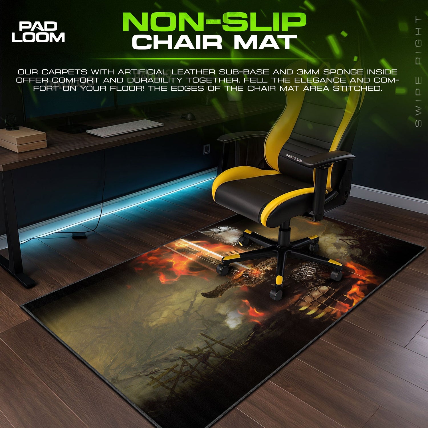 Dark Souls Mouse Pad, Bonfire Knight Gamer Desk Mat Padloom