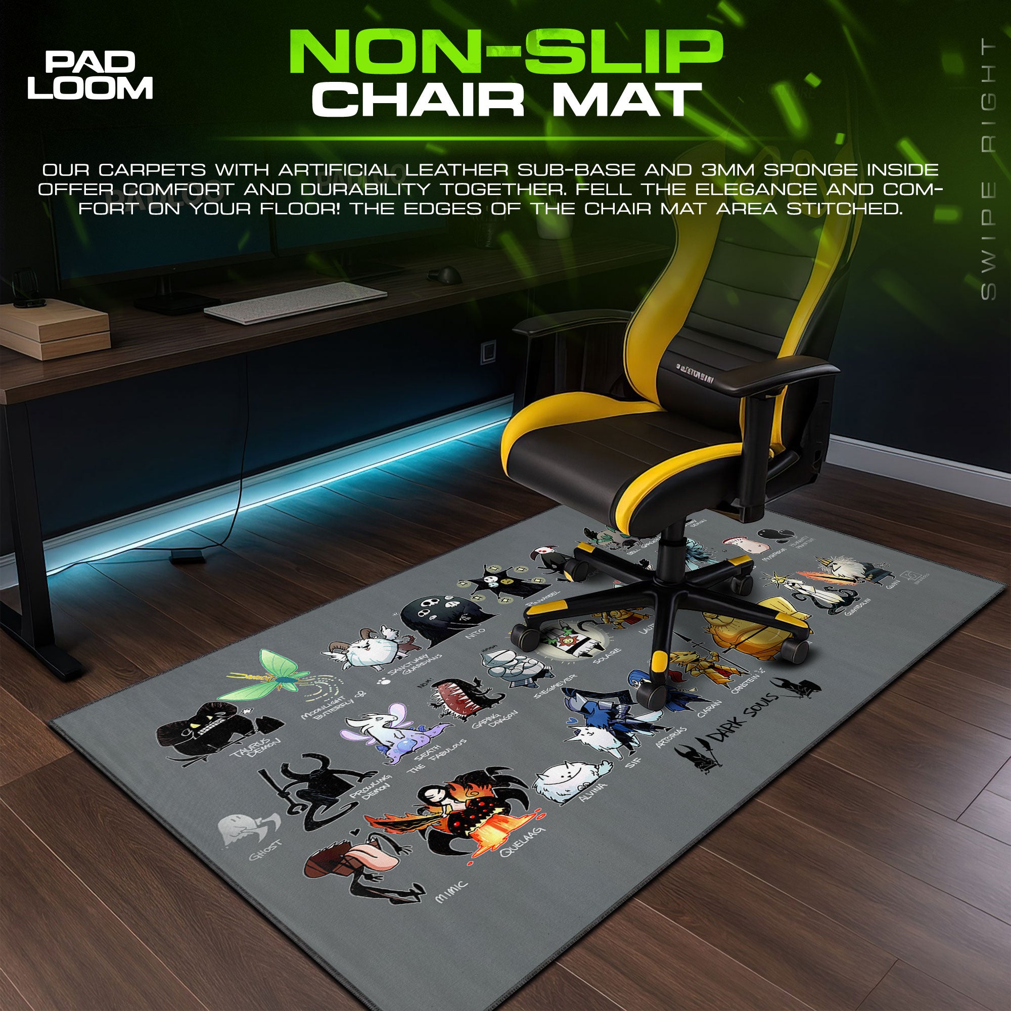 Dark Souls Mouse Pad, Chibi Bosses Gamer Desk Mat