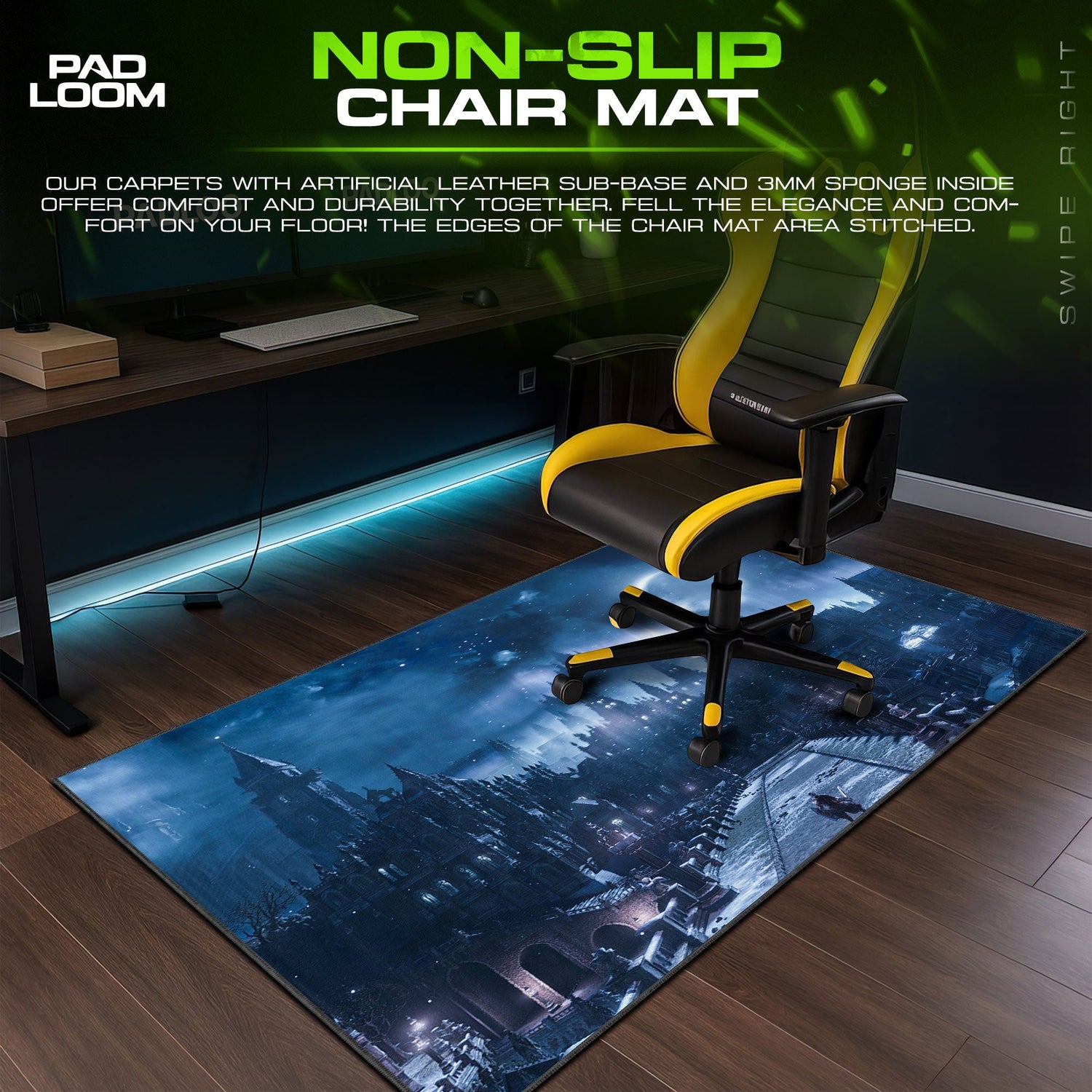 Dark Souls Mouse Pad, Gothic Castle Gamer Desk Mat Padloom