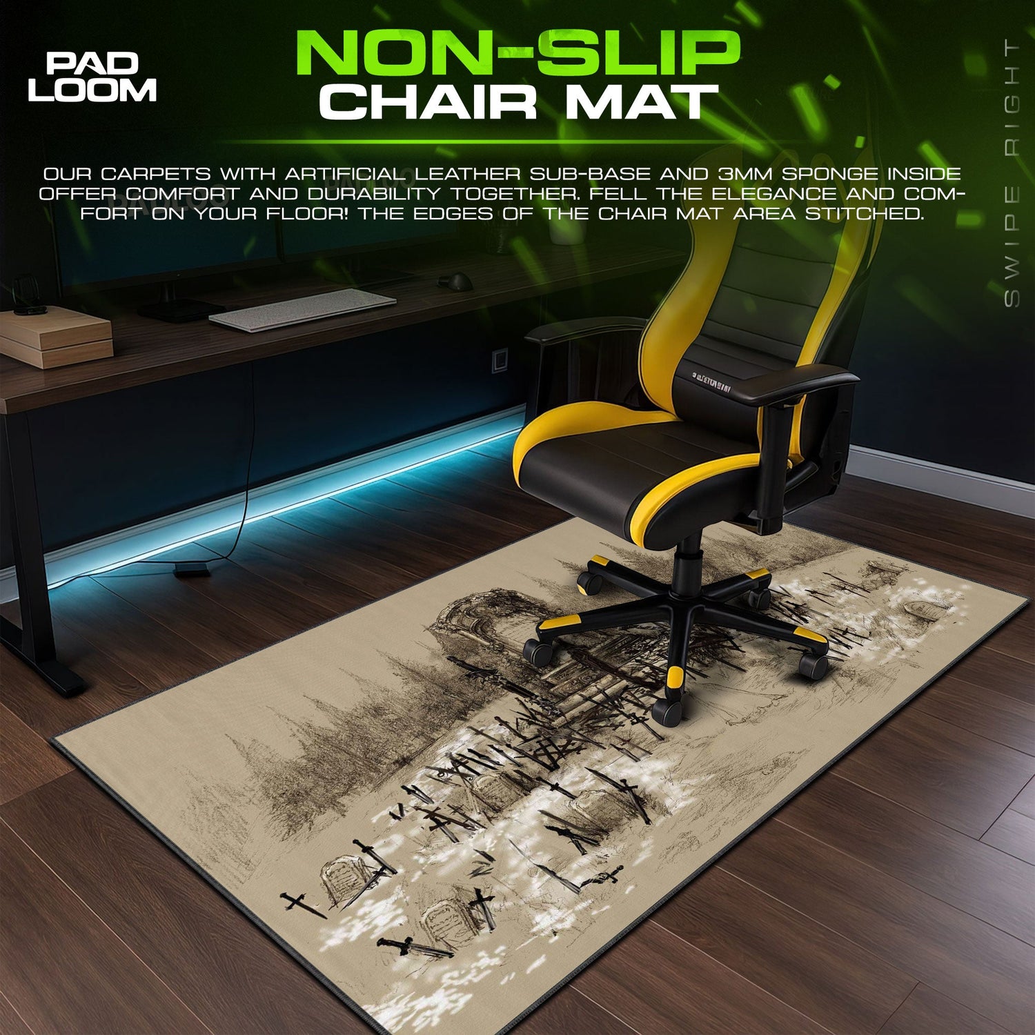 Dark Souls Mouse Pad, Graveyard Shrine Gamer Desk Mat Padloom