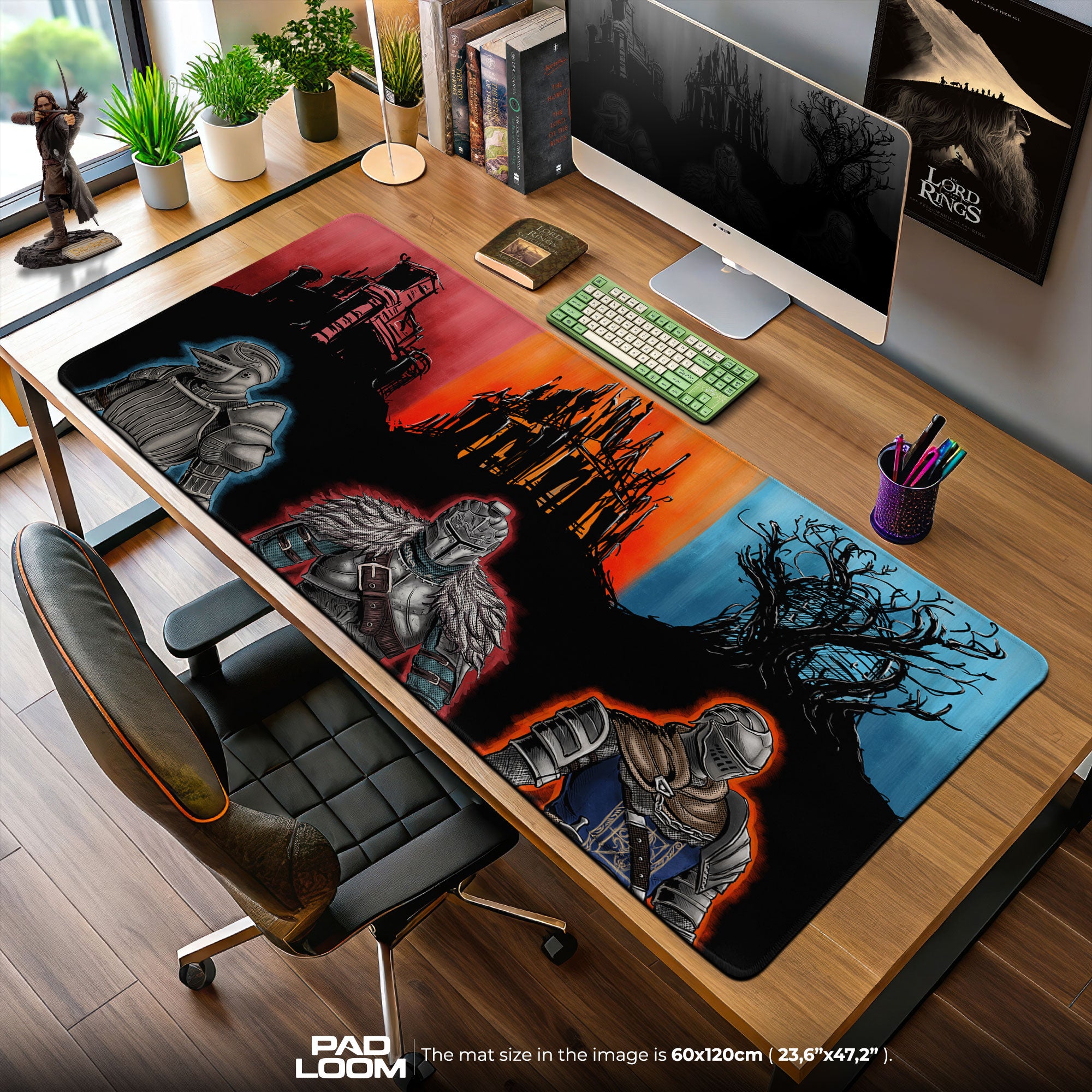 Dark Souls Mouse Pad, Hero Icons Gamer Desk Mat