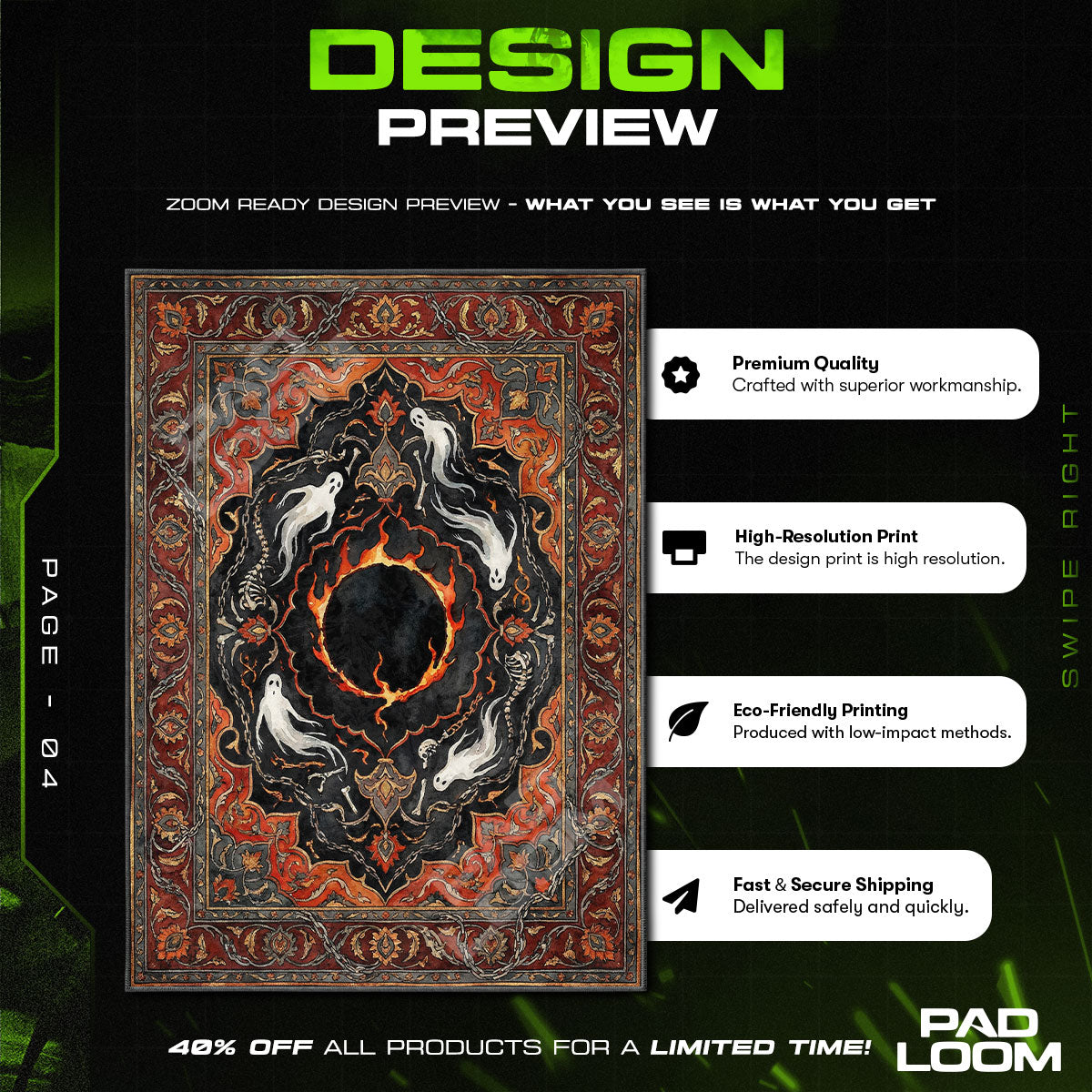 Darksign Eclipse Rug - Dark Souls Chair Mat