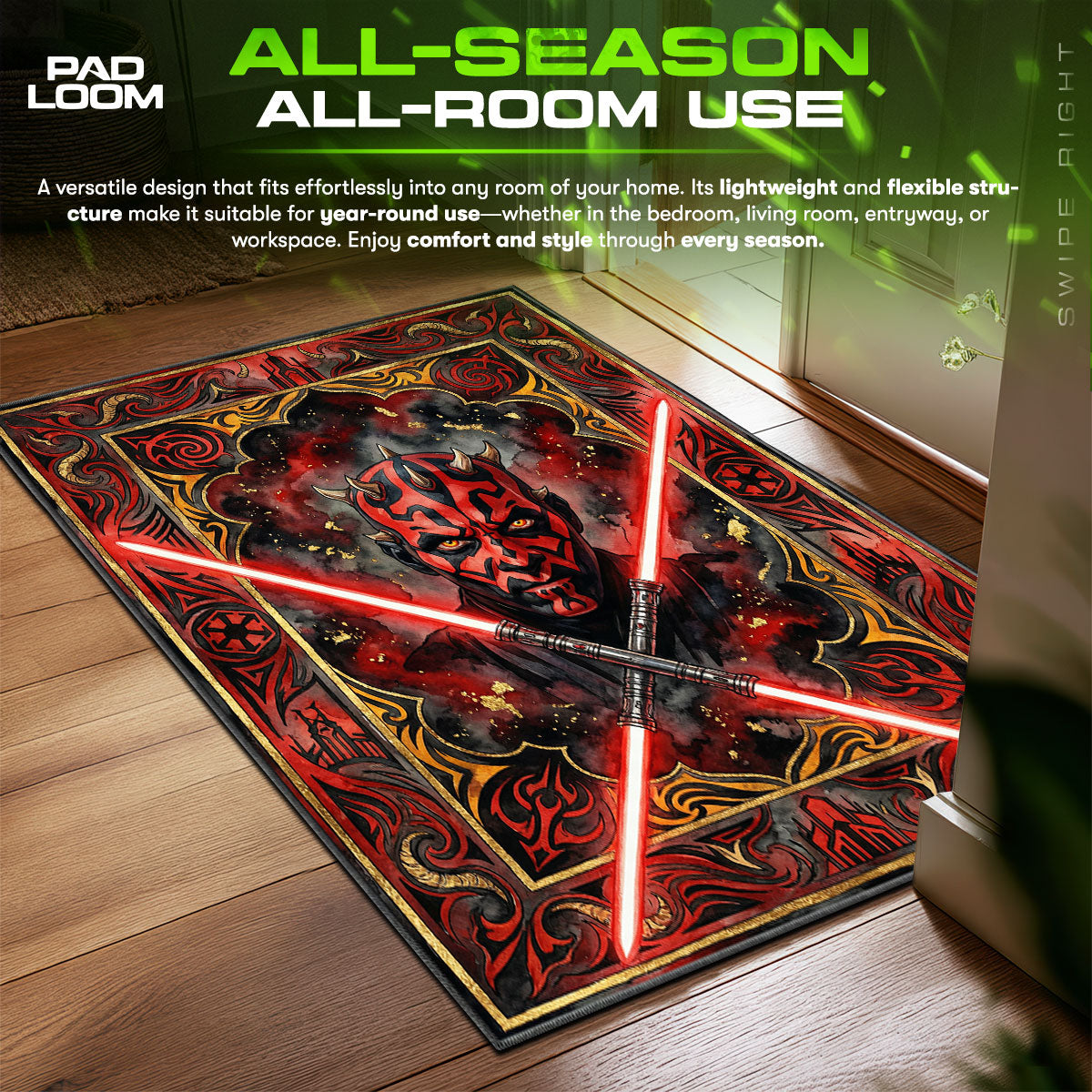 Darth Maul Sith Lord Star Wars Room fan rug — premium quality print