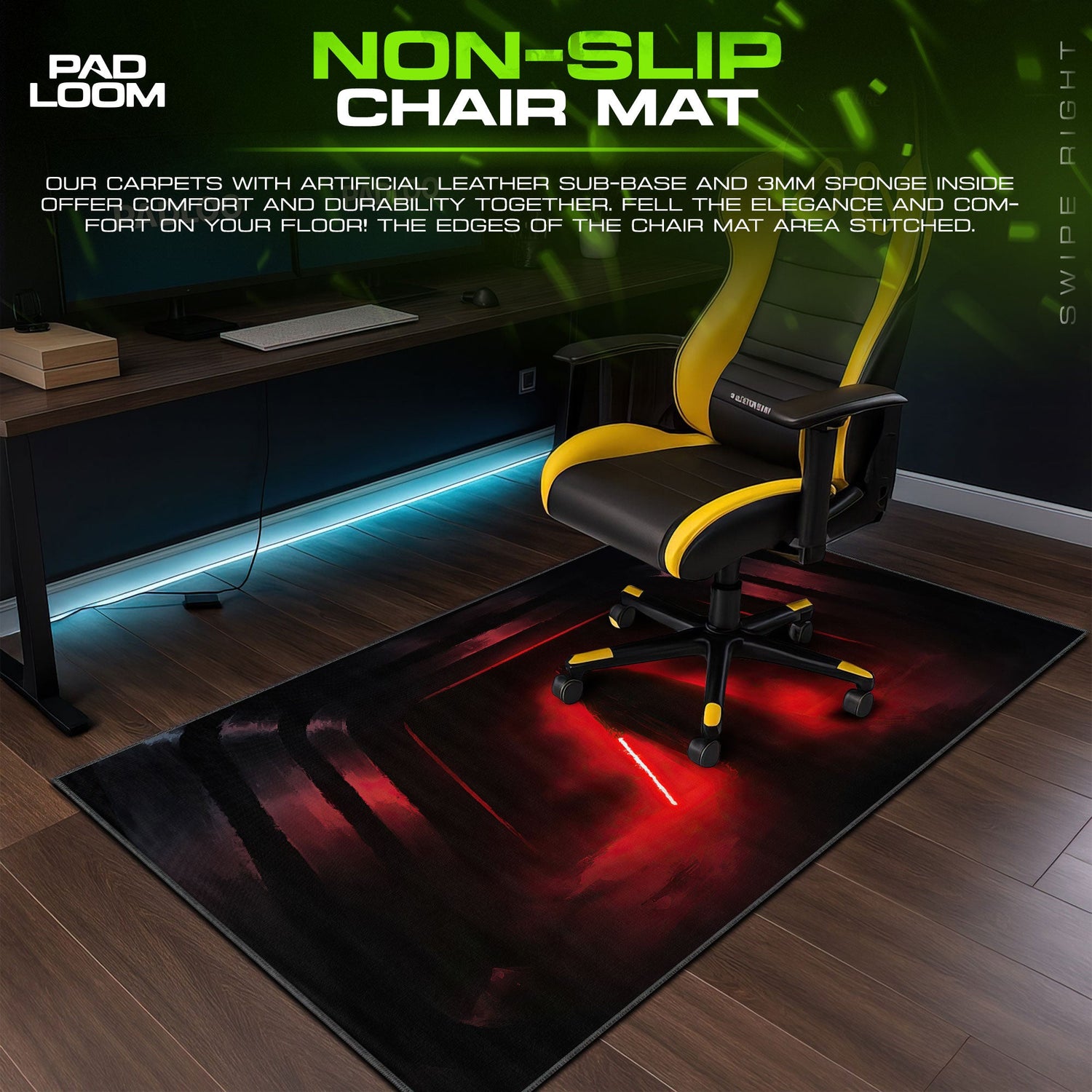 Darth Vader Red Hall Mouse Pad, Star Wars Sith Gaming Desk Mat Padloom