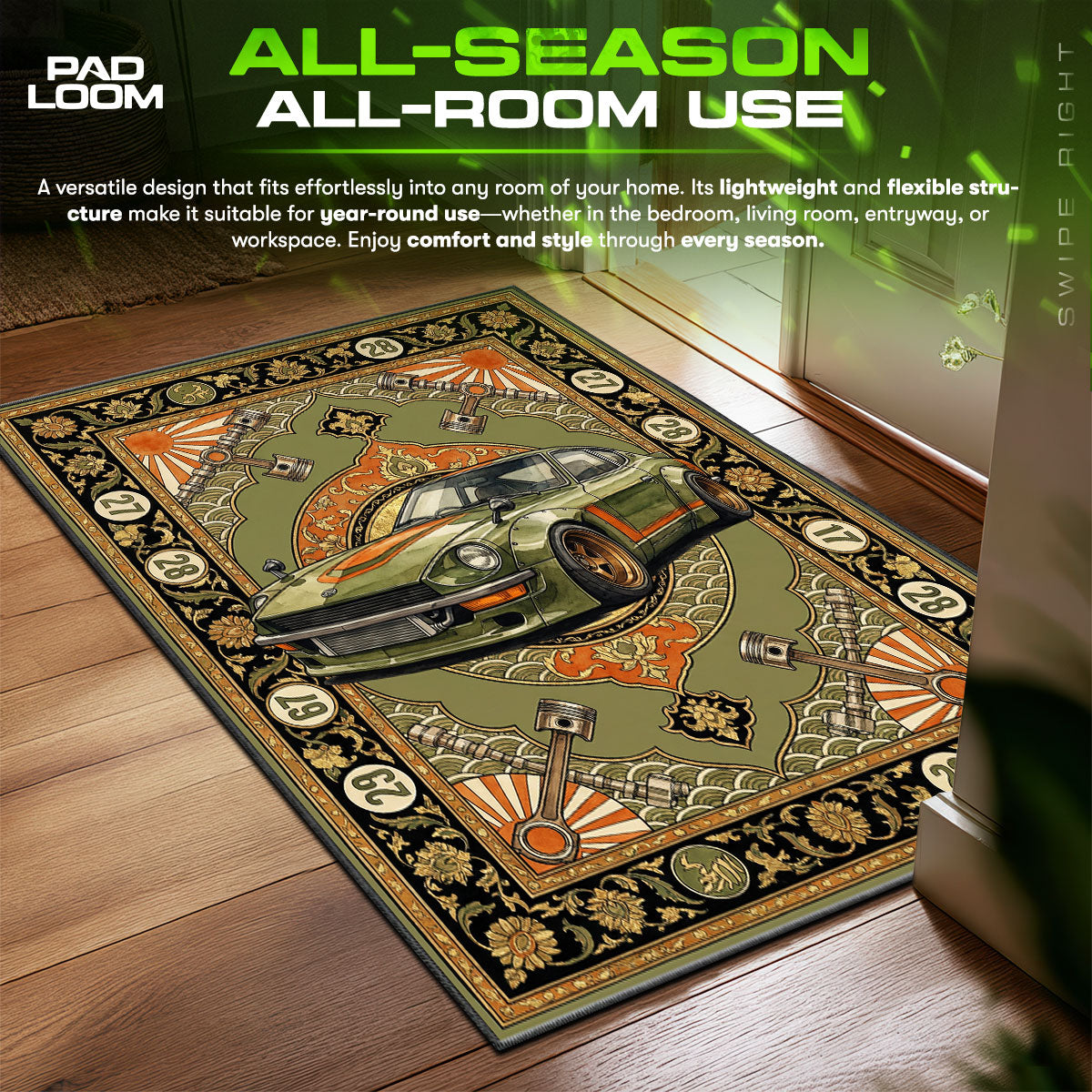 Datsun 240Z Widebody JDM fan rug — premium quality print