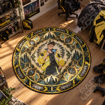 David Skyline Round Rug - Cyberpunk 2077 Chair Mat