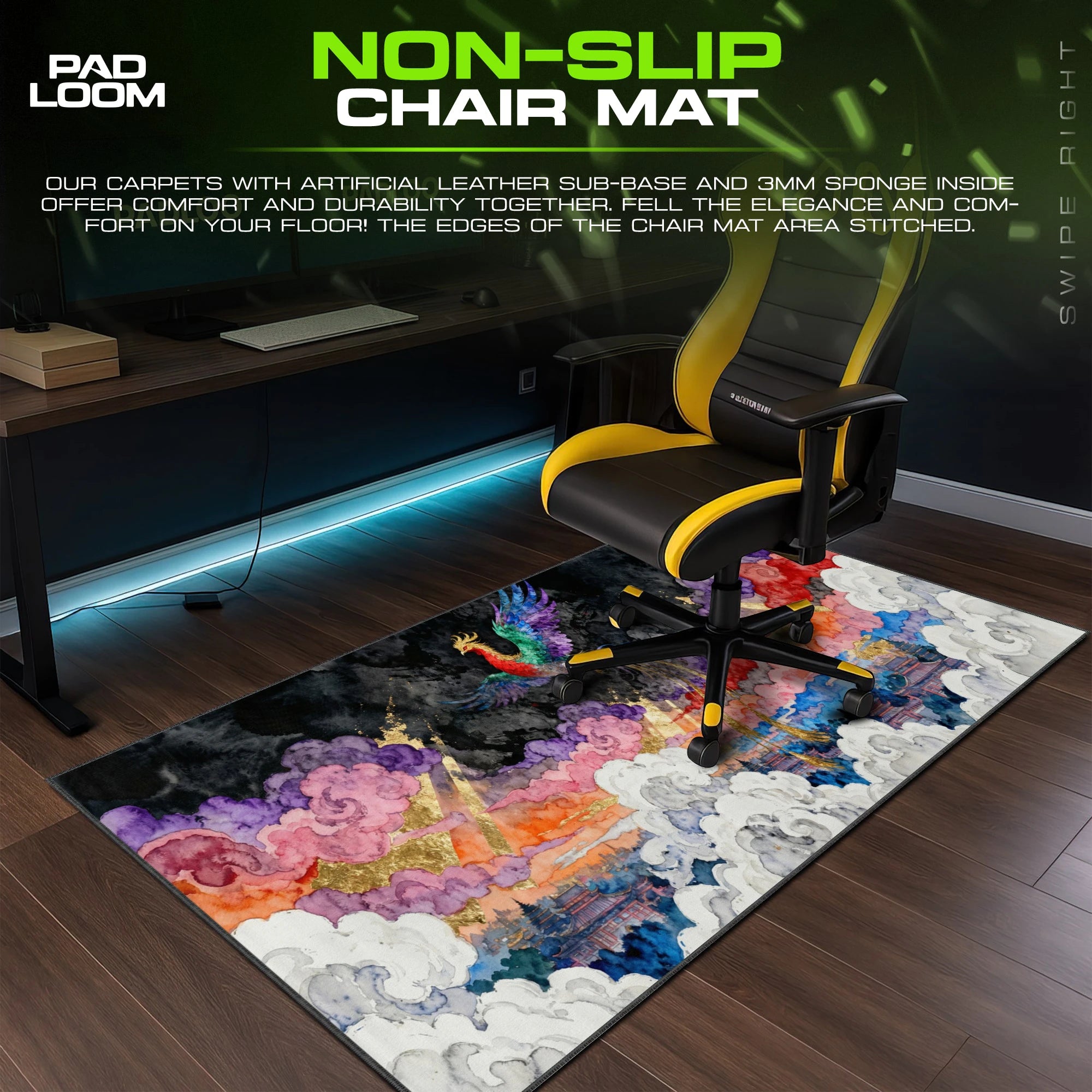 Dawn Cloud Phoenix Mouse Pad - Chinese Art Desk Mat