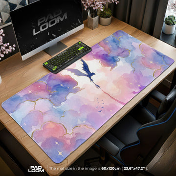 Dawn Dragon Flight Mouse Pad - Fantasy Desk Mat