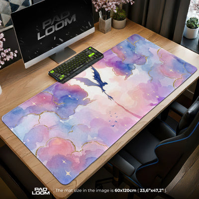 Dawn Dragon Flight Mouse Pad - Fantasy Desk Mat