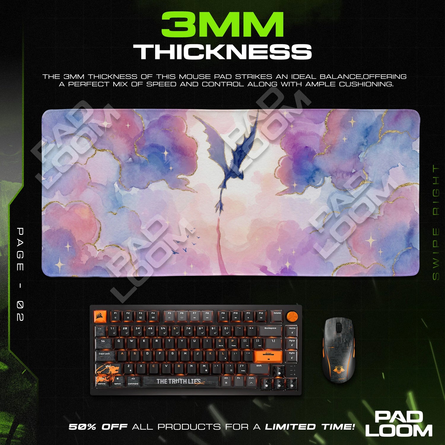 Dawn Dragon Flight Mouse Pad - Fantasy Desk Mat