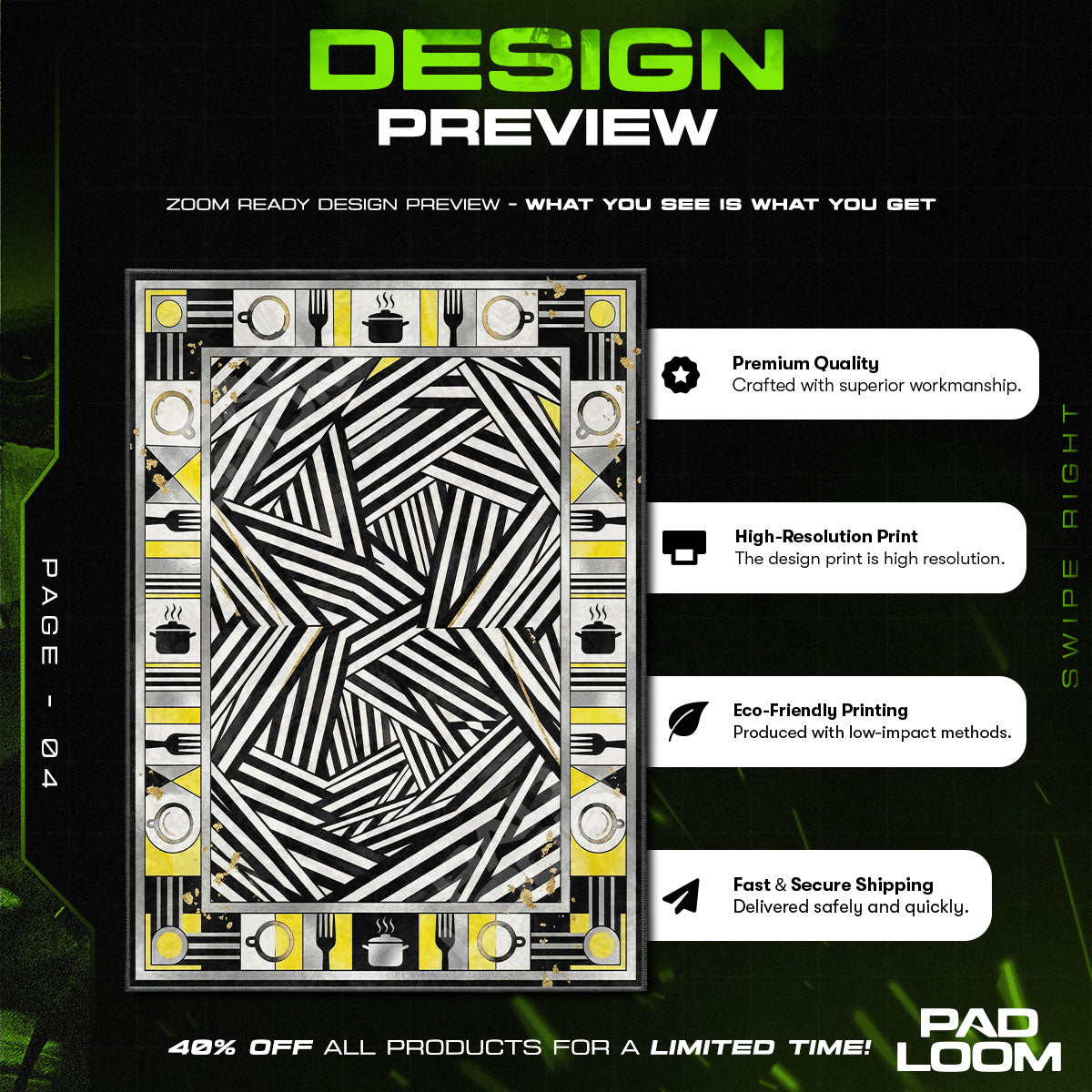 Dazzle Stripe Kitchen Floor rug — main product view
