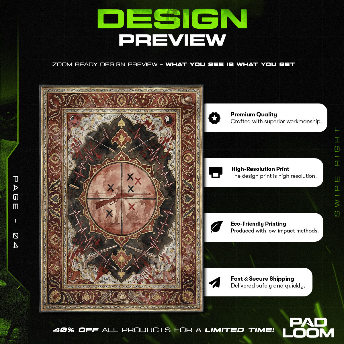 Dead Eye Target Rug - RDR2 Chair Mat