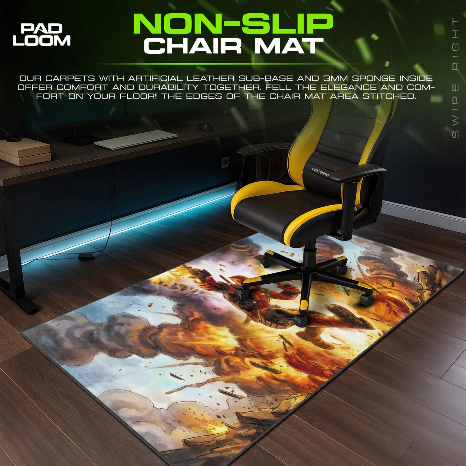 Deadpool Blaze Leap Mouse Pad - Marvel Desk Mat