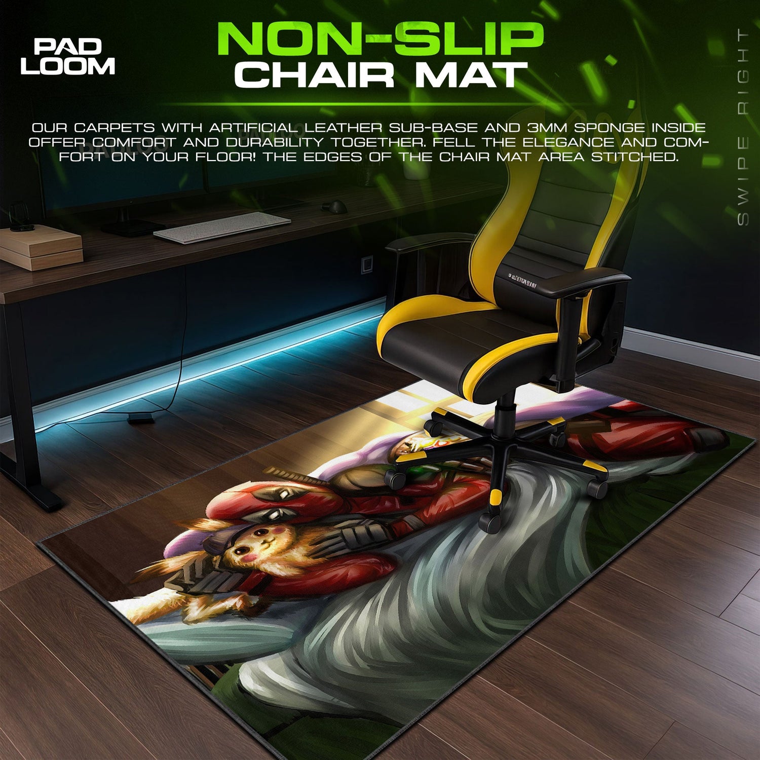 Deadpool Infinity Gauntlet Mouse Pad, Gamer Desk Mat Padloom
