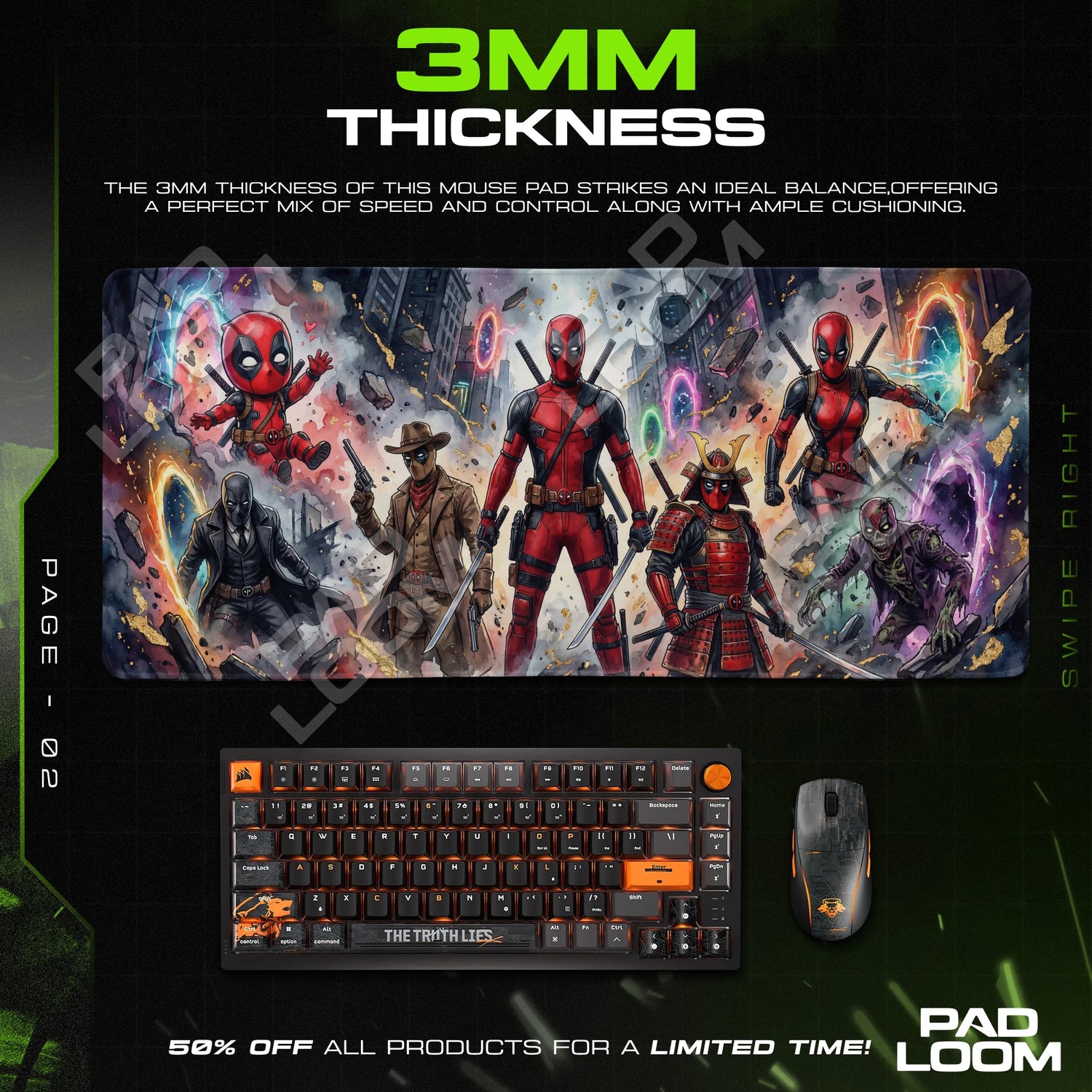 Deadpool Multiverse Mouse Pad - Deadpool Desk Mat