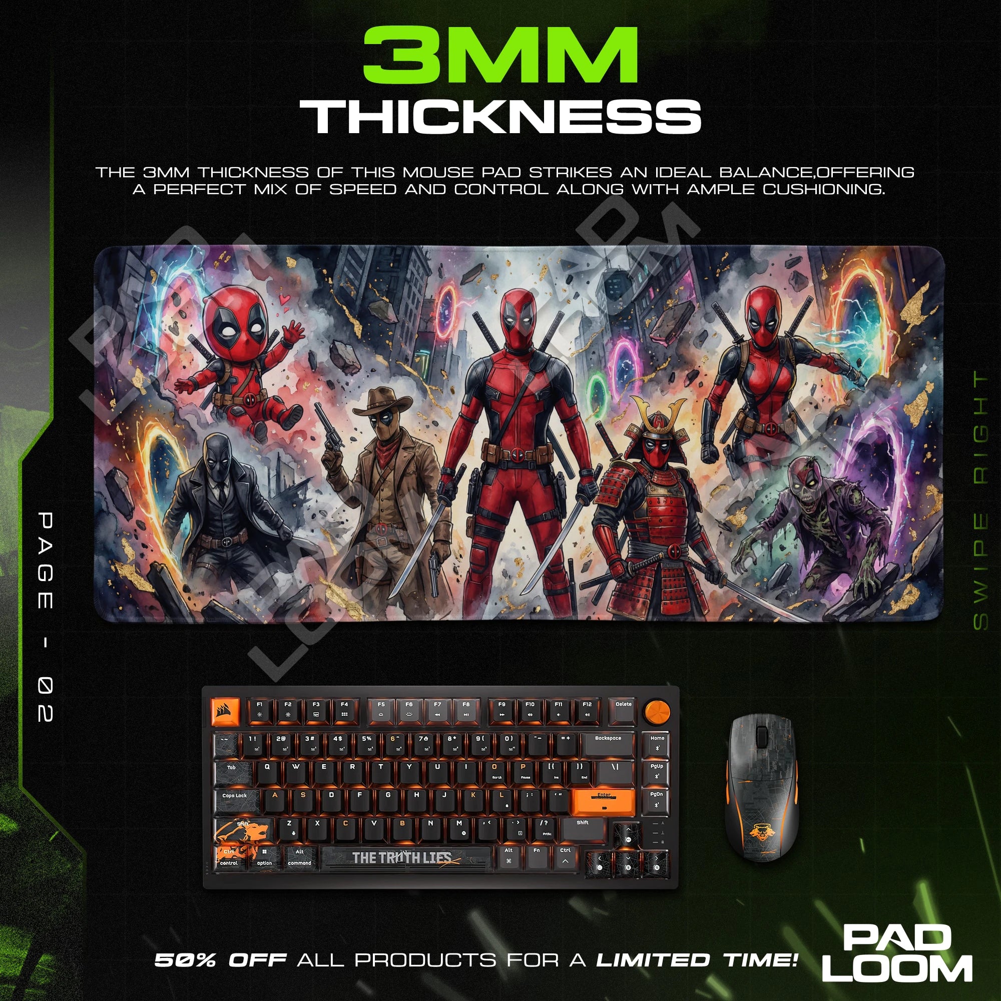 Deadpool Multiverse Mouse Pad - Deadpool Desk Mat