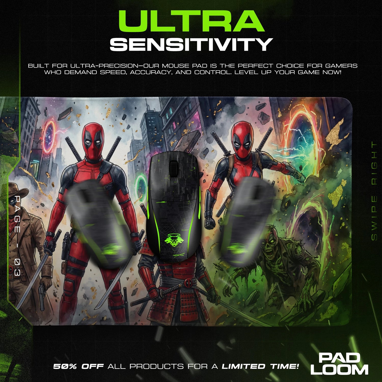 Deadpool Multiverse Mouse Pad - Deadpool Desk Mat
