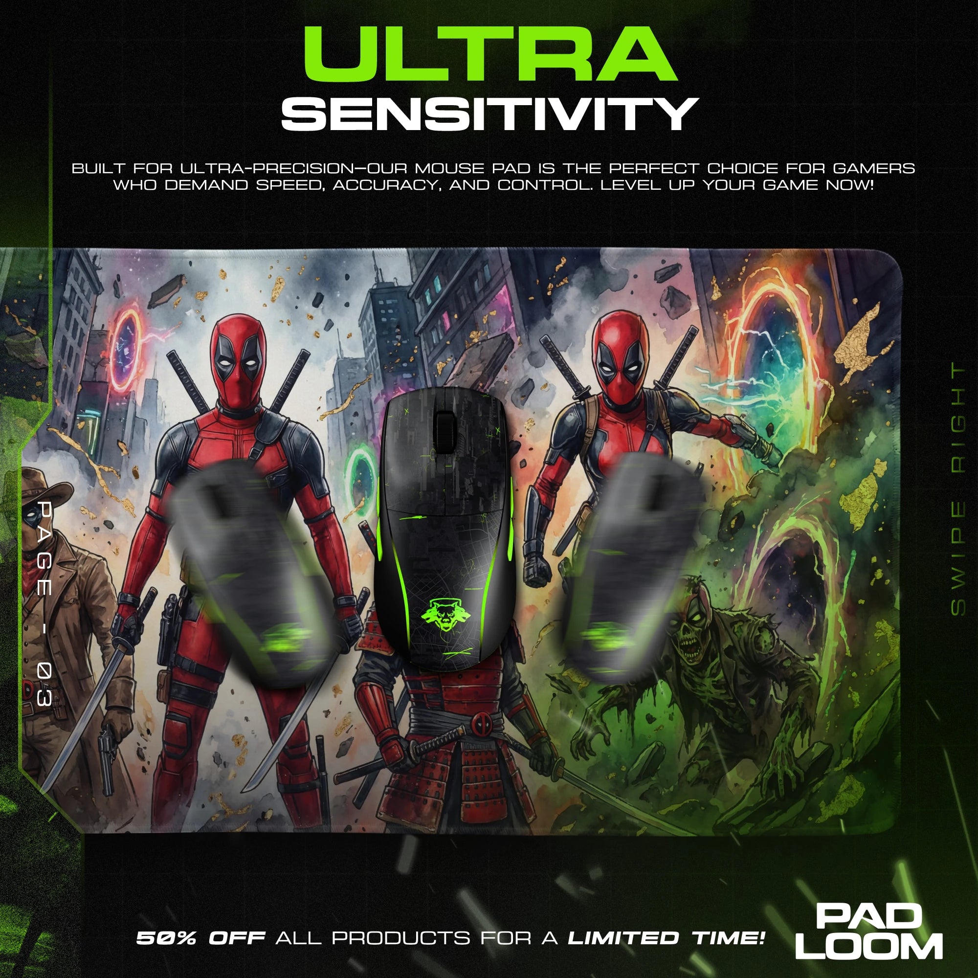 Deadpool Multiverse Mouse Pad - Deadpool Desk Mat